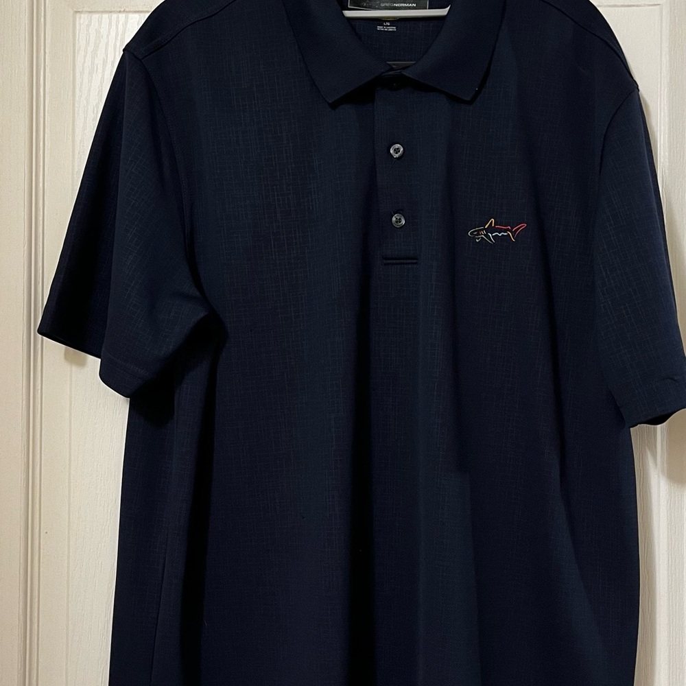 Greg Norman Collection Dark Blue Polo Shirt Lg